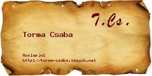 Torma Csaba névjegykártya
